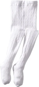 Jefferies Socks Little Girls' 179757 Cable Tight White Size 4-6 - Picture 1 of 2