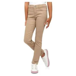 Jordache Skinny Jean 6 Slim Girls Khaki Skinny Solid Flat Front Extra Stretch - Picture 1 of 3