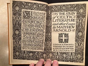 The Study Of Celtic Literature & Other Essays By Matthew Arnold 1919 - Imagen 1 de 11