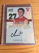 2023 AFL SELECT LEGACY GOLD DRAFT PICK SIGNATURE COOPER VICKERY SYDNEY SWANS