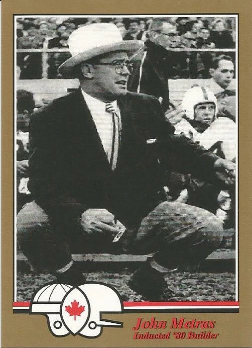 JOHN METRAS WESTERN MUSTANGS HEAD COACH CFL HALL OF FAME CARD #9D — 第 1/1 张图片
