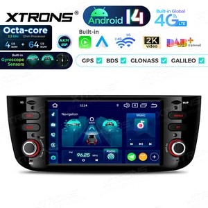 6.2" Android 14 4+64GB Car GPS Stereo Radio 4G LTE For Fiat Punto Linea 2012-16 - Picture 1 of 20