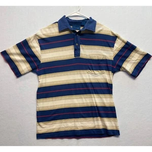 Vintage Towncraft Striped Polo Short Sleeve Men's Shirt Size Medium - Picture 1 of 8