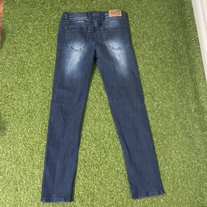 Diesel Thanaz Slim Skinny Jeans Youth Girls 14Y Blue Faded Dark Wash Stretch - Picture 1 of 9