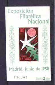 SPAIN 1958 MADRID EXHIBITION 80c IMPERF M/SHEET MNH CAT £40 - Picture 1 of 2