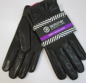 ISOTONER SIGNATURE DRESS GENUINE LEATHER GLOVES SZ MD NEW WITH TAG - Picture 1 of 7