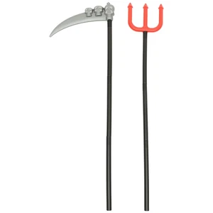 2 Pezzi Scettro Tre Forchette Giocattolo Lavoro Cosplay Bastone Palco Props Halloween Passeggiata - Foto 1 di 12