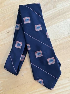 Vintage Philatelist Smithsonian Institution Museum Inverted Jenny Stamp MENS Tie - Picture 1 of 5