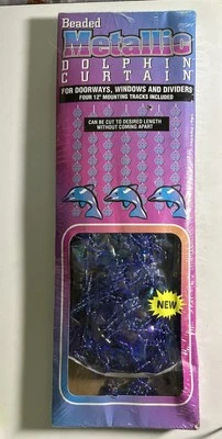1997 Dolphins Cuentas Metálico Iridiscente Acrílico Hippie Boho Cortina Colgante B44 Foto 1 de 4