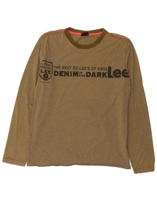 LEE Mens Graphic Top Long Sleeve Medium Khaki Cotton AB13 - Image 1 of 3