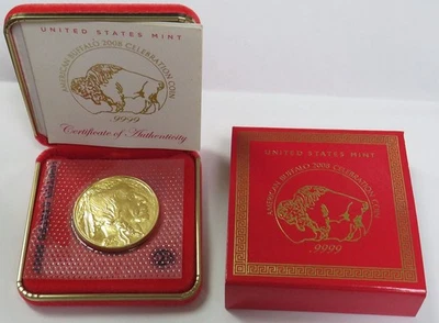 Moneda de celebración American Buffalo 2008 de oro de 50 dólares de 1 oz en caja certificado de autenticidad Foto 1 de 3