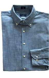 Peter Millar Collection-"JAPANESE DENIM"-Long Sleeve Button Front Oxford-Large - Picture 1 of 6
