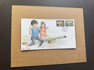 Philippines 1991 FDC (63) +Year of Monkey #2126-27 +Hand-Paint Cachet(B) +3/11 - Picture 1 of 2