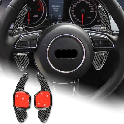 Carbon Fiber Steering Wheel Paddle Shifter Extension For Audi A6 S6 A7 S7 10-18 - Изображение 1 из 4