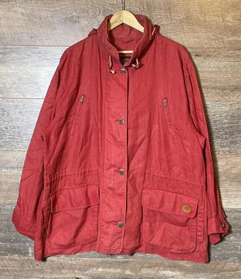 Vintage Mulberry Sporting Pursuits Red Linen Jacket Coat Roger Saul Terraces - L - Image 1 of 4