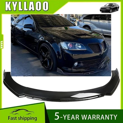 Alerón divisor de labios delantero + cuerpo de varillas de puntal para Pontiac G8 GT negro brillante Foto 1 de 4