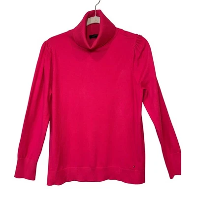 Свитер Tommy Hilfiger розовый большой Barbiecore уютный зимний классический минималистский - Изображение 1 из 4