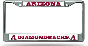 Arizona Diamondbacks Metal License Plate Frame Chrome Tag Cover, 6x12 Inch - Picture 1 of 1