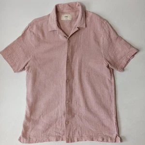 Folk Clothing Men's Casual Textured Summer Shirt - Pink - Size Medium - Picture 1 of 13