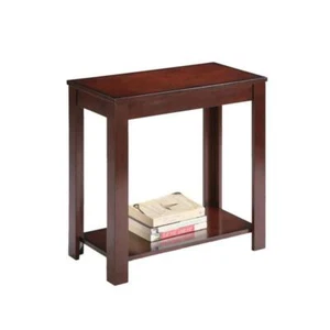 ORE International Side/End Table (24" x 24" x 12") Rectangle Wood Dark Cherry - Picture 1 of 3