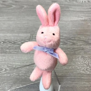 Carters Pink Bunny Rabbit 5in Finger Puppet Purple Bow Plush Stuffed Animal Toy - Picture 1 of 7