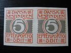 DANISH WEST INDIES Sc. #J5 scarce mint imperf stamp pair!