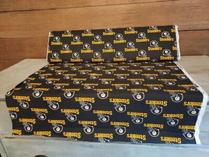 10 Yards Vintage NFL fabric PITTSBURGH STEELERS Cotton 1997 NOS Logo Helmet - Picture 1 of 11