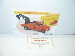 1 Card + Cert. Dinky Toys Atlas Repro Ref 35 A, Citroen U 23 Tow Truck - Picture 1 of 1
