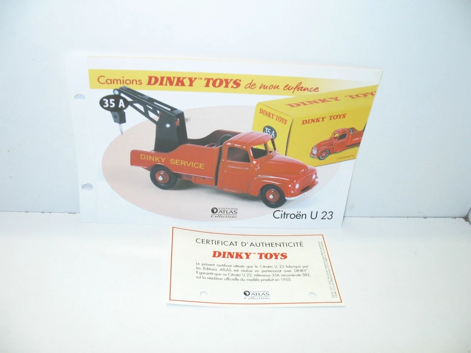 1 tarjeta + certificado. Dinky Toys Atlas Repro Ref 35 A, Remolque Citroen U 23 Foto 1 de 1
