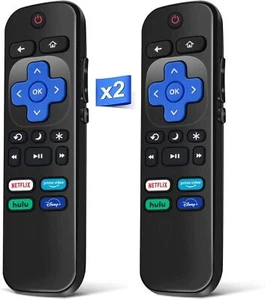New Replacement Remote for Roku TV with Netflix Disney+/Hulu/Prime Video 2 pcs - Picture 1 of 6