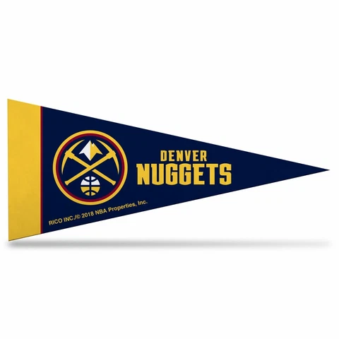 Denver Nuggets Mini Pennants, 4" x 9" - Licensed by Rico - Made In USA Cover