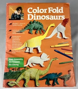PlayFold Color Fold Dinosaurs Kit Art Activities Made in USA Vintage NIP - Picture 1 of 3