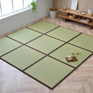 IKEHIKO Japanese rush grass Tatami Mat 82×82cm Rug Carpet Green Brown Japan 0204 - Picture 1 of 12