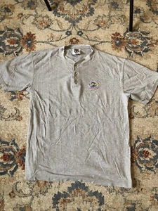 Vintage Columbus Blue Jackets Short Sleeve Henley Shirt NHL Iron Knights Large - Picture 1 of 9