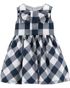 Carter's  Baby Girl's Gingham Lawn Dress   3M - Picture 1 of 3