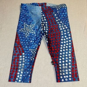 Terez Girls Red White & Blue Cropped Leggings NEW Large - Picture 1 of 5