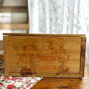 Vintage Campbell Soup Kids Wooden Box With Removable Lid - Picture 1 of 5