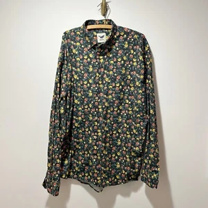 Yiume Blossoms in the Dark 100% Cotton Button Down Hawaiian Shirt Size XXL - Picture 1 of 13