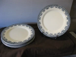 Konvolut 6 flache Teller Ø 24 cm alt Steingut Salins Dekor Lafayette 1900 - Bild 1 von 10