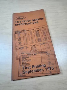Camión Ford 1976 especificaciones de rendimiento de servicio manual original primera impresión - Imagen 1 de 6