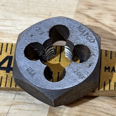 Juego de troqueles hexagonales Matco 3/8-24" NF 3/8" H1MT3824D para 124MATDS EE. UU. ¡LEER! Foto 1 de 4