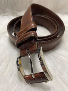 Brauner Leder Remo Tulliani Herren Gürtel mit silberfarbener Schnalle Größe 42 - Bild 1 von 6