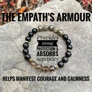 Handmade Bracelet THE EMPATH'S ARMOUR BRACELET with shungite, black tourmaline - Picture 1 of 5