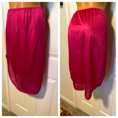 De colección Años 60 Sylray Rosa Caliente Nylon con Ribete de Encaje Medio Slip EE. UU. TALLA S Foto 1 de 4
