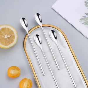 Mixing Spoon Stainless Steel Long Handle Coffee Stirrer Bar Cocktail Stirring FI - Picture 1 of 12