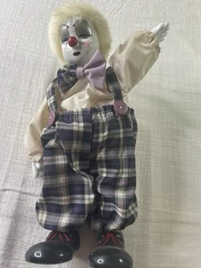 Vintage animierter, musikalischer Porzellan Clown 12 Zoll. Funktioniert super - Bild 1 von 6