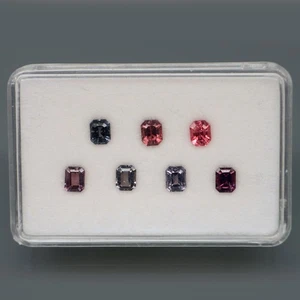 Emerald Cut 5x4mm.Ravishing! Natural Fancy Color Spinel Myanmar 7Pcs/3.74Ct. - Bild 1 von 6