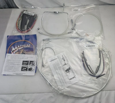 Kit de instalación de manillar Magnum Braded para Harley-Davidson 08-'13 12"-14" Foto 1 de 4