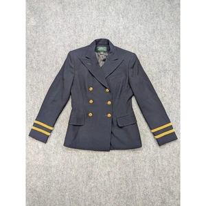 Lauren Ralph Lauren Zweireiher Blazer Damen 4 Blau Gold Wolle Military - Bild 1 von 9