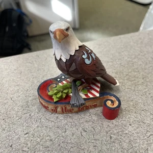 Águila calva patriótica Jim Shore ~ HOGAR DE LOS VALIENTES ~ 3" - Imagen 1 de 3